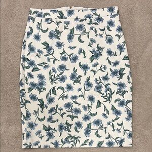 NWT - J. Crew Blue Floral Pencil Skirt